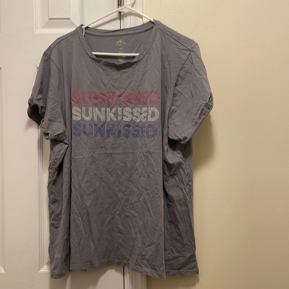 Grey Sunkissed Tee by St. John’s Bay. 2X